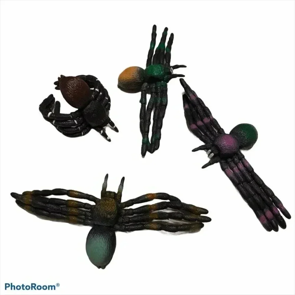 Black Spider Napkin Rings 1994 Bendable Halloween